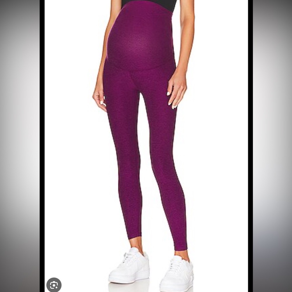 Beyond Yoga - Beyond the Bump Leggings in Deep Purple
